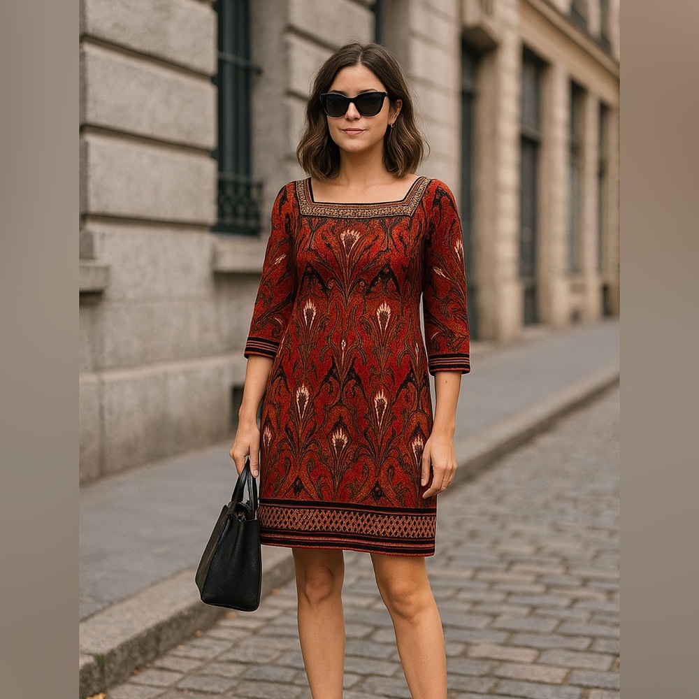 Sandra Darren printed dress boho June sale